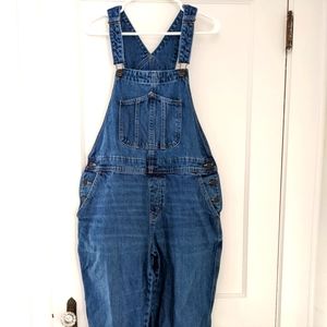Old Navy denim overalls 14s slouchy straight workwear utility jeans